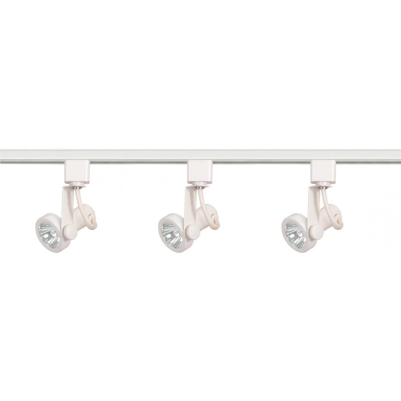 48'' 3 -Light Track Track Kit with Dimmable and Adjustable Head, White