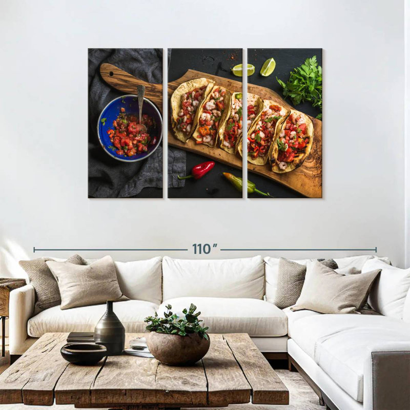 Yarlin Shrimp Tacos, 48" H x 74" W