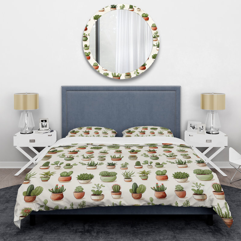 Literie Minimalist Succulents I, Housse de couette simple + 1 taie décorative stan
