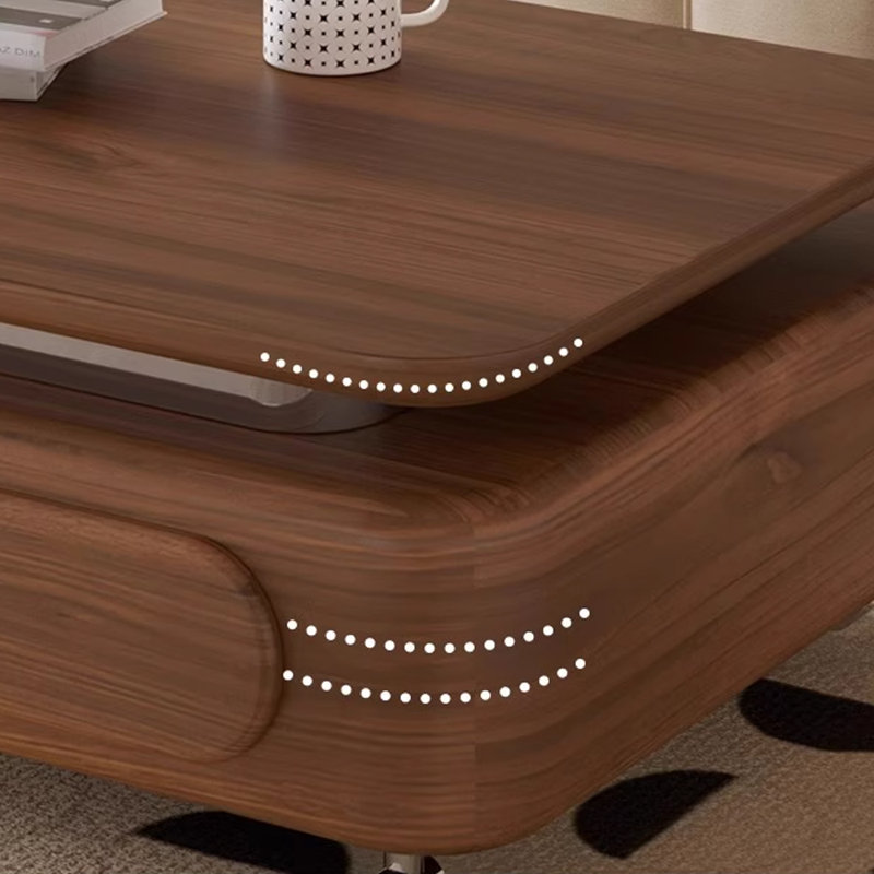 Table basse minimaliste en bois massif noyer, H 16,53 po x L 59,05 po x l 33,46 po