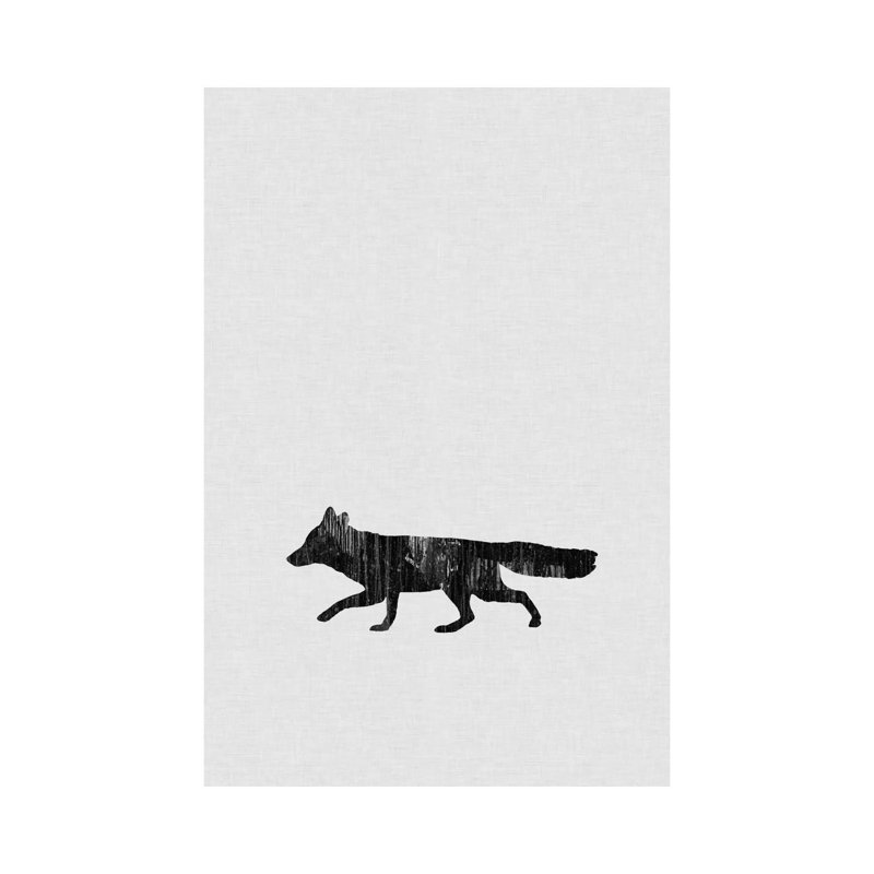 Fox B&W - Wrapped Canvas Painting, 152.5 cm H x 101.5 cm W