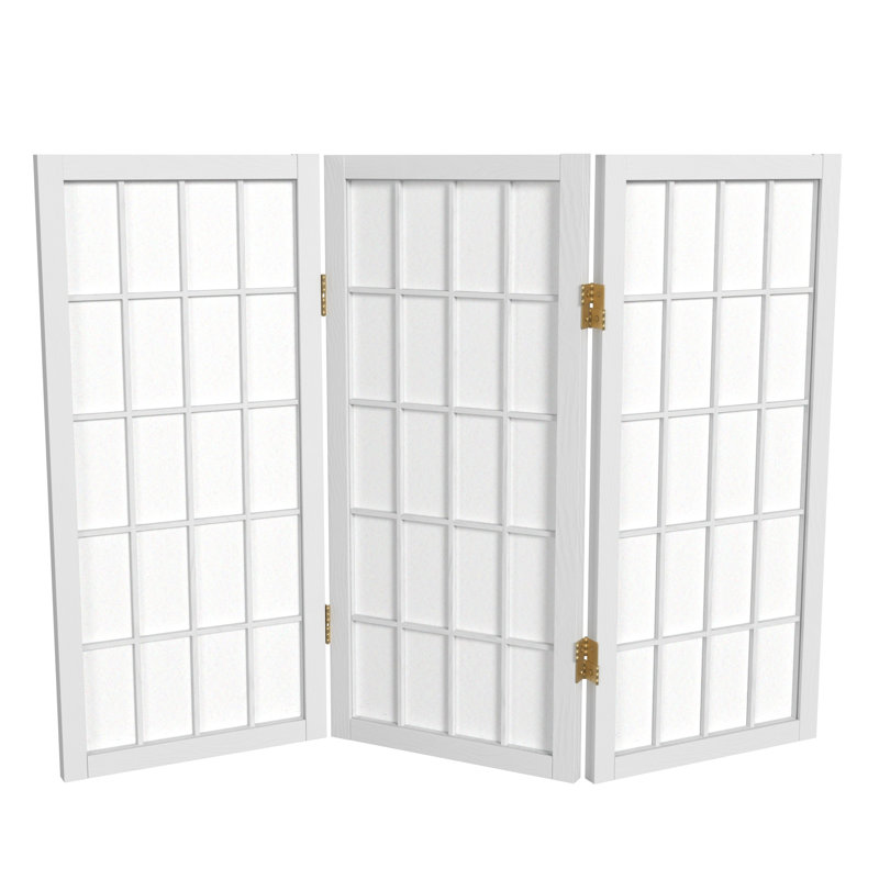 Paravent court Alex H 26,5 po, Blanc, 3 panneaux