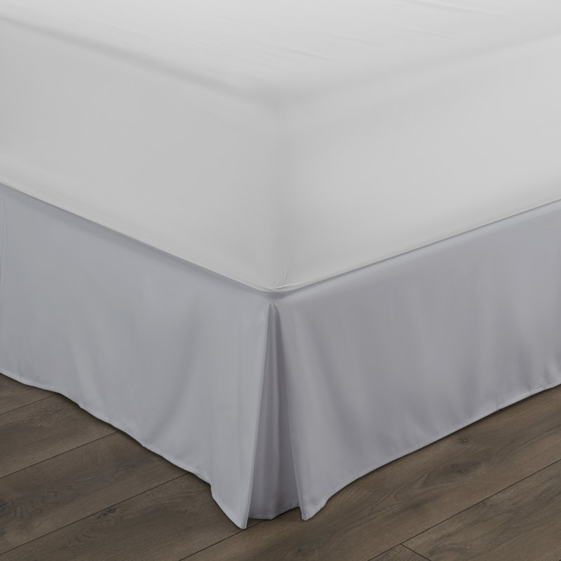 Full Light Gray Microfiber Pleated Bed Skirt