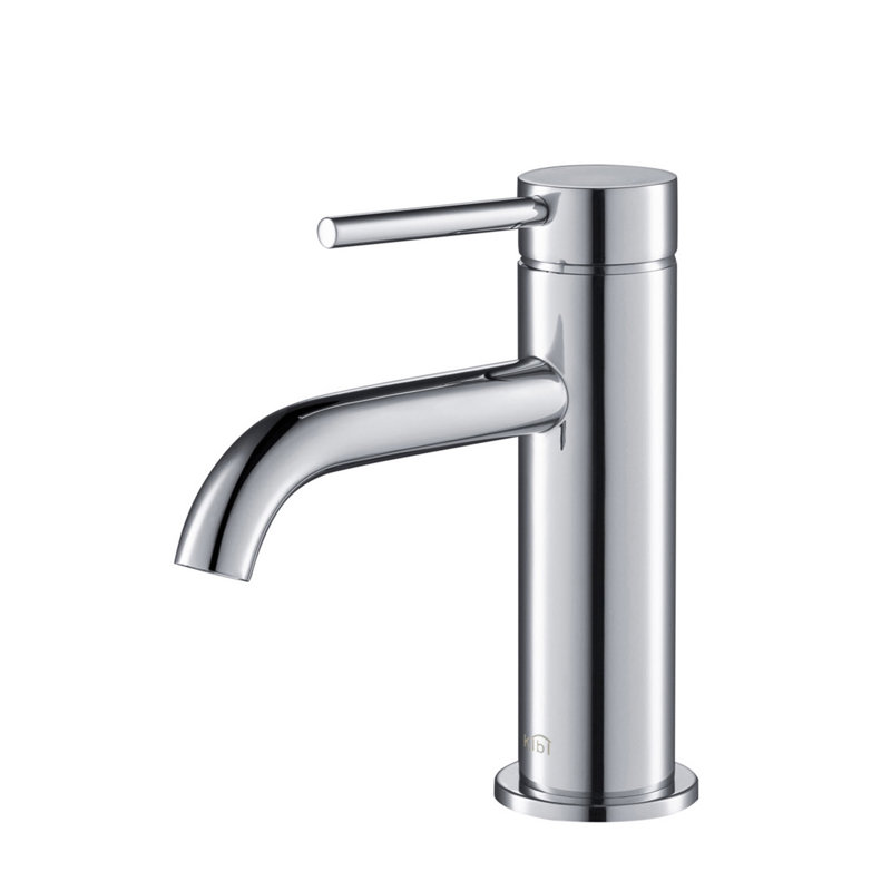 Circular Single-handle Bathroom Faucet, Chrome, Drain Assembly Not Included