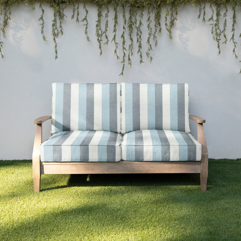 Coussins Belva, Sunbrella® à rayures bleues, L 29 po x P 18 po
