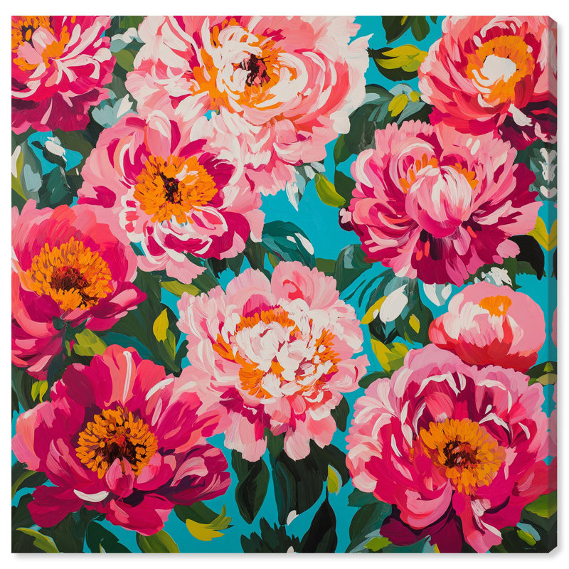 «Maximalist Bloom», art mural par Art Remedy, H 20 po x l 20 po, Toile tendue, Peinture sans cadre