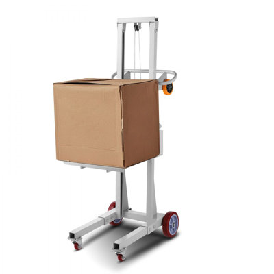 Material Lift Winch Stacker, 400 lbs Capacity Pallet Truck Dolly, 51.1 in Max Lifting Height Manual Winch Stacker, Multifunctional Manual Pallet Truck Stacker with Wheels and Adjustable Plate
