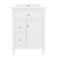 Meuble-lavabo 24 po en bois massif blanc avec lavabo et tiroirs | Idée cadeau