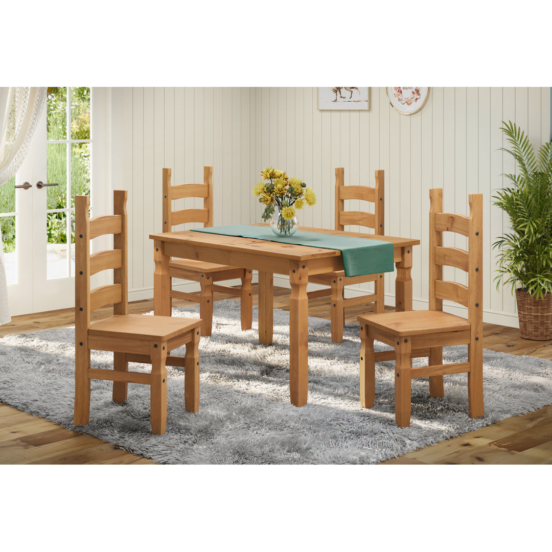 Bridewell 4 - Person Pine Solid Wood Dining Set