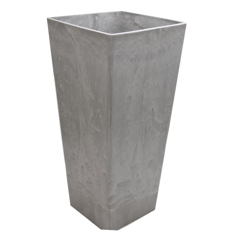 Boîte à fleurs en plastique, H 32 po x l 17 po x P 17 po, Charbon clair