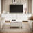  Fluted Sideboard Buffet Cabinet with Adjustable Shelves and Metal Legs-2027125050