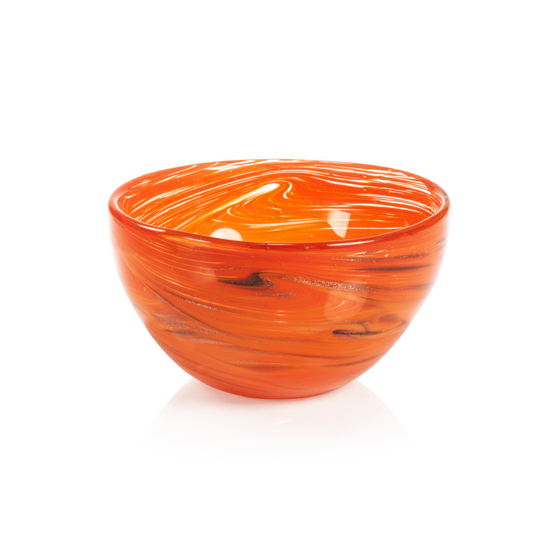 Bol de service en verre Delphine, 8", Multicolore orange