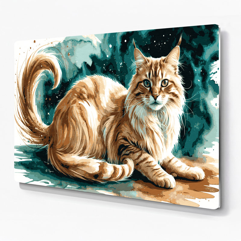 Cats Cyprus Cat Brown Metal Wall Art, 132" H x 168" W x 0.05" D