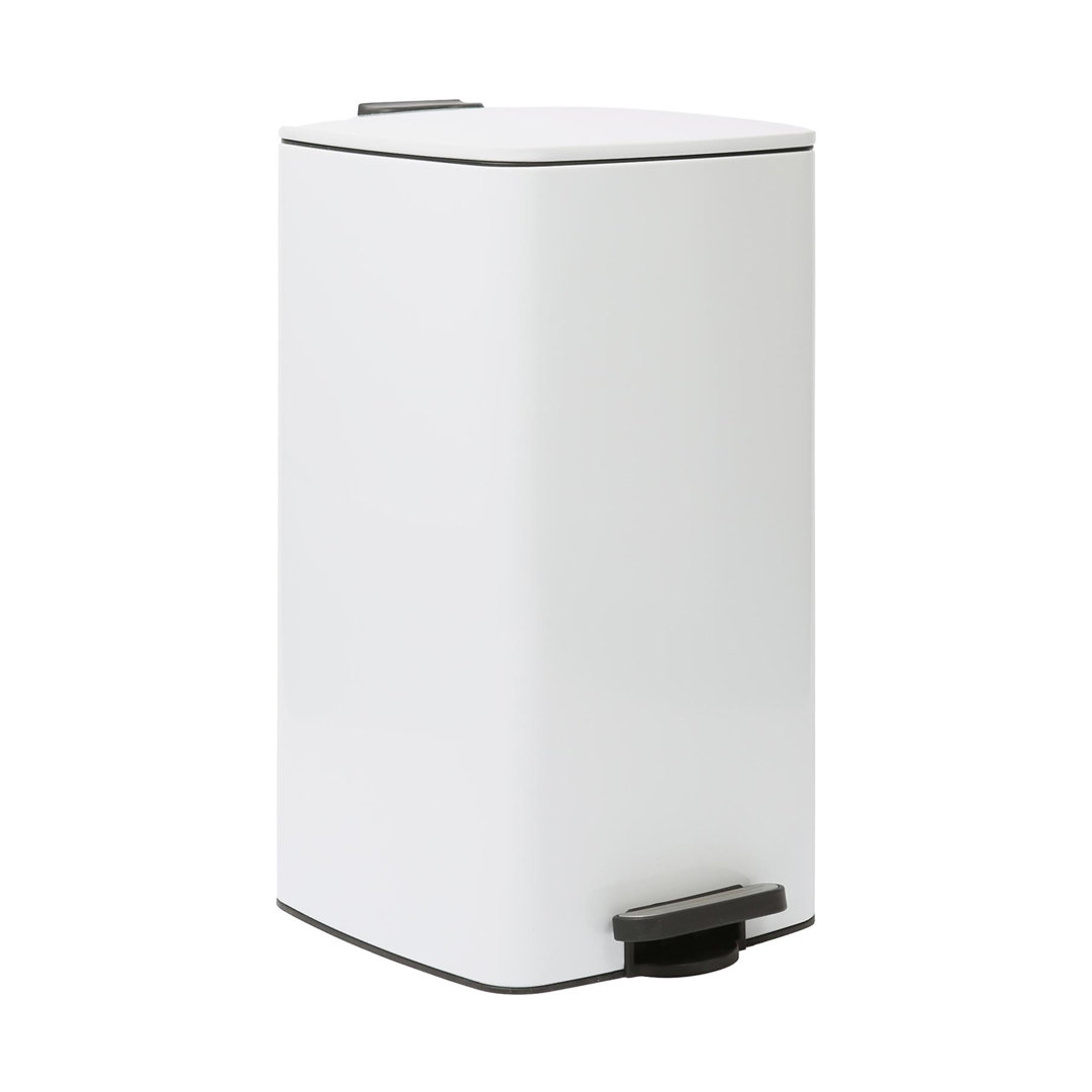 Harbour Housewares 30L Square Stainless Steel Kitchen Pedal Bin - White - Image 4