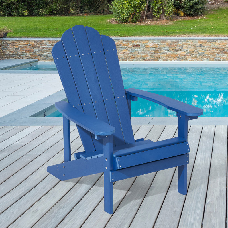 Chaise Adirondack en plastique Inniss, Bleu marine