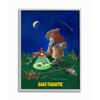 « gold fanatic amusant golf drawing sports design » par gary patterson, impression