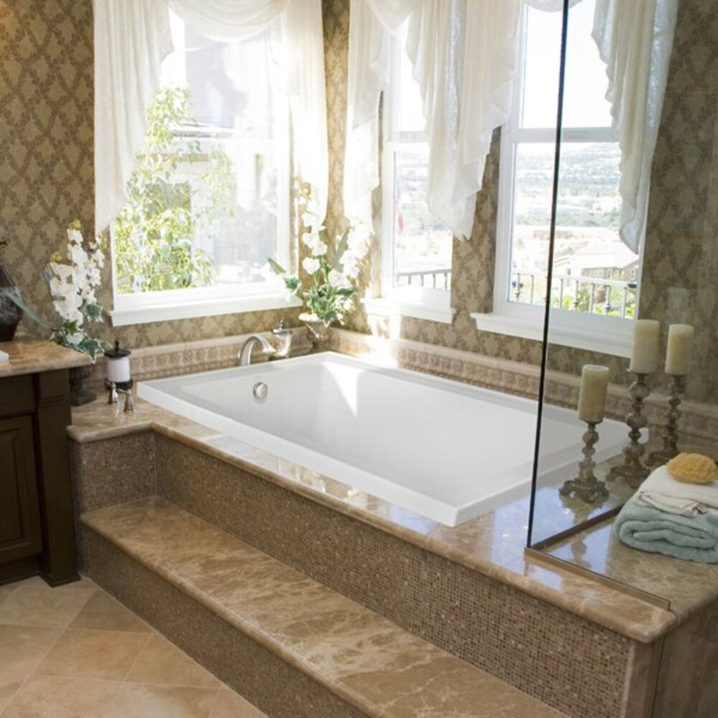 Emma 66'' L Air Bathtub, Bone, White