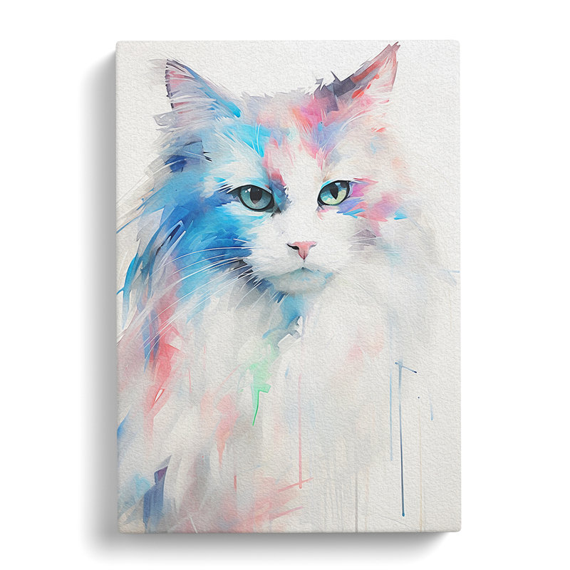 Ragdoll Cat Gestural No.2 - Wrapped Canvas, 60cm H x 40cm W x 3cm D