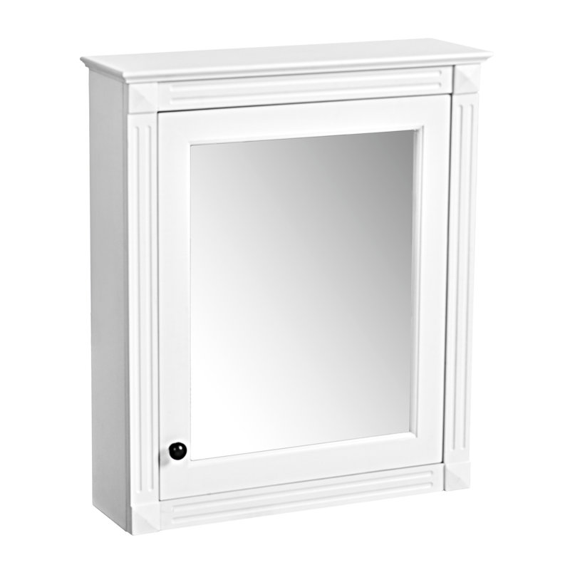 Armoire de rangement 24 po x 27 po pour salle de bain - Conception pratique avec miroir mural, White
