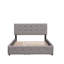 Lit plateforme tapissier avec 2 tiroirs et 1 lit gigogne en tissu de lin