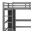 Lit mezzanine avec bureau sous le lit, cadre de lit mezzanine en bois massif avec tablettes de rangement pour adolescents-552068772