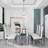 78" Glass Top Metal Base Dining Table-1814512463