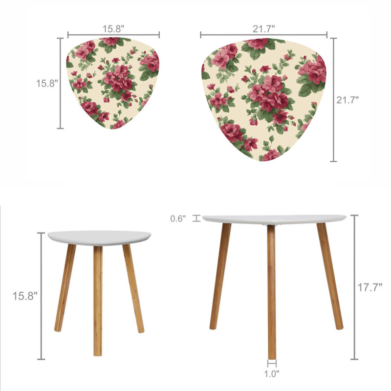 Ensemble de 2 tables basses gigognes Triangle