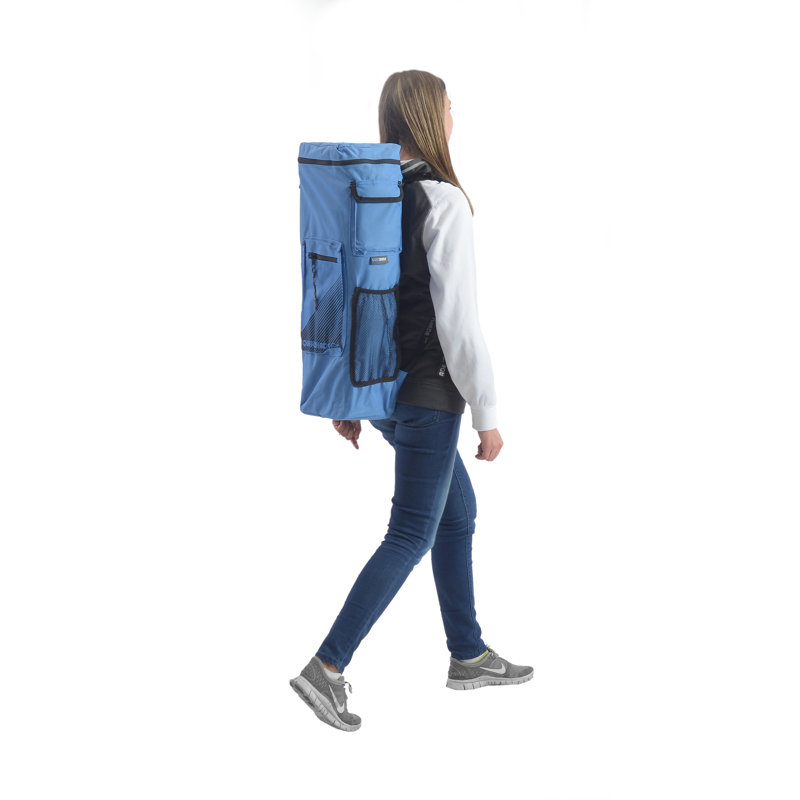 Quik Shade 7' x 7' Go Hybrid Pop-Up Compact and Lightweight Slant Leg Backpack Canopy, Regatta Blue