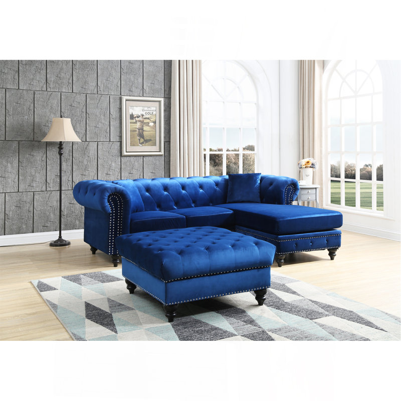 Canapé (sans repose-pieds), bleu marine