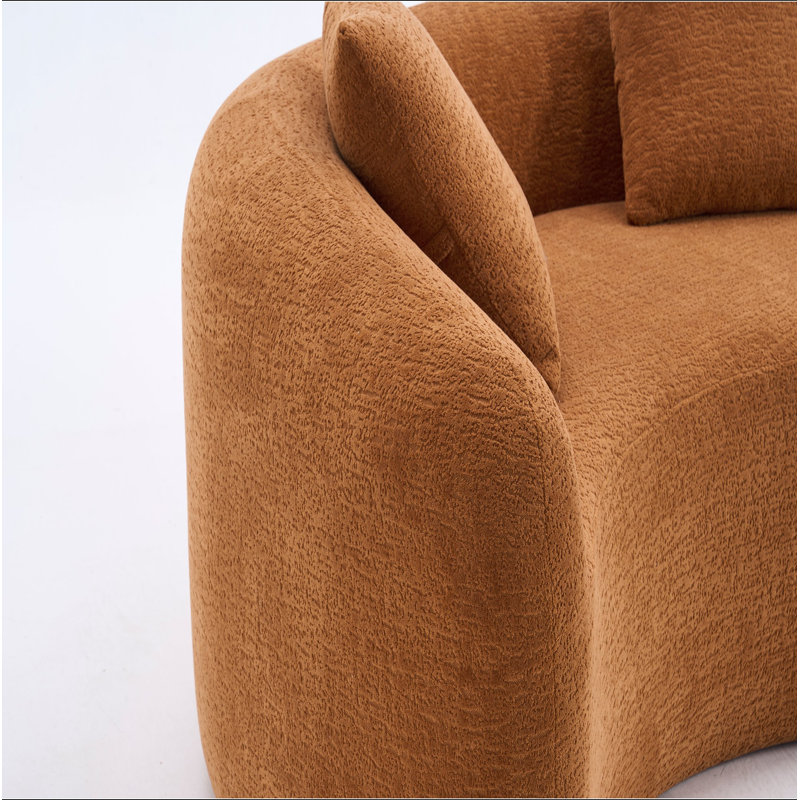 Canapé modulaire courbé en S en chenille: double profondeur (21,3 po et 26,8 po), sans assemblage, compact pour les petits espaces, 400 lb, L 66,9 po