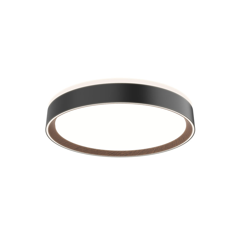 Essex 1 - Light LED Flush Mount, Black/Walnut