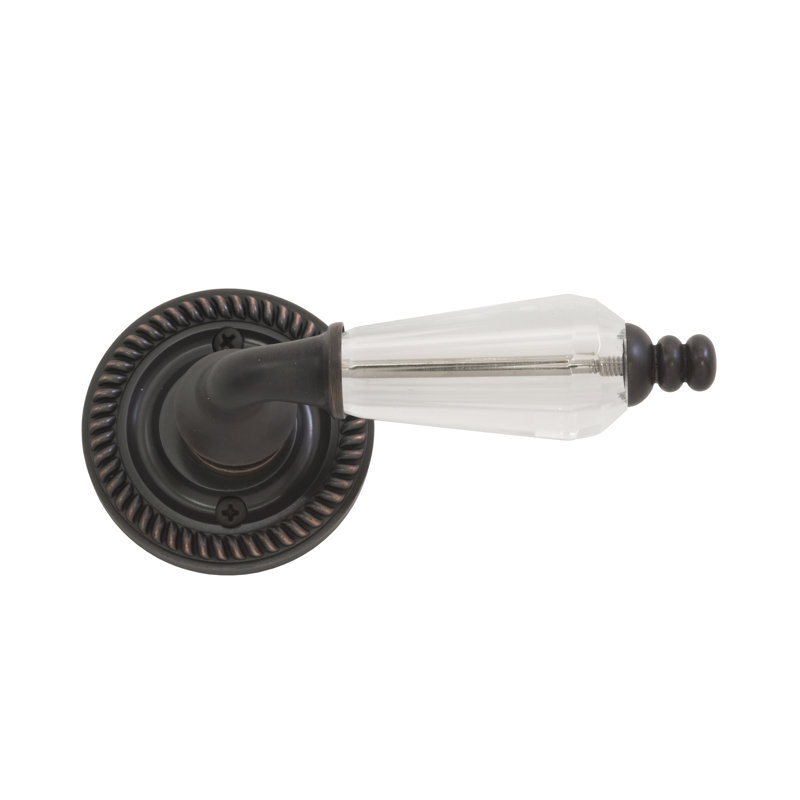Charleston Round Passage (Hall & Closet) Door Lever with Round Rosette, Venetian Bronze