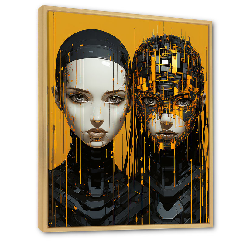 Android Evolution - Impression, H 20 po x l 12 po x P 1 po, Cadre naturel flottant