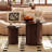 Wooden  Nesting Of Coffee Table With Metal Frame, Set Of 2 Spacious Top Coffee Table Sets With Hidden Storage Space-114138940