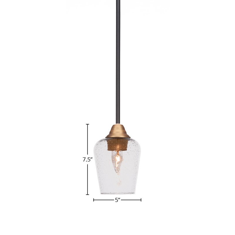 Mini-luminaire suspendu 1 lumière Achen, Laiton / Noir