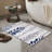 Navy Blue Leaf Wood Plank Bath Rug, 20" X 32", For Bathroom, Entryway