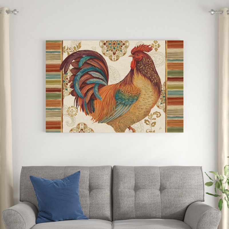 «Rooster Rainbow IVA» par Daphne Brissonnet, impression sur toile tendue, H 32 po x l 48 po