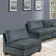 Ensemble de canapé modulaire en chenille gris modulaire de 7 pièces avec 3 pièces de coin, 3 fauteuils sans accoudoirs et 1 contreplaqué de repose-pieds