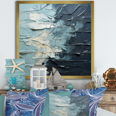 Minimalisme, glacier bleu et noir I sur toile