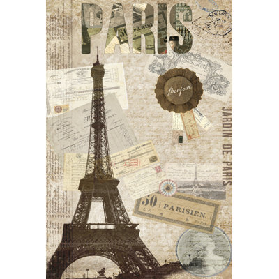Postcards Of Paris XIV by Sandy Lloyd - Wrapped Canvas Print
