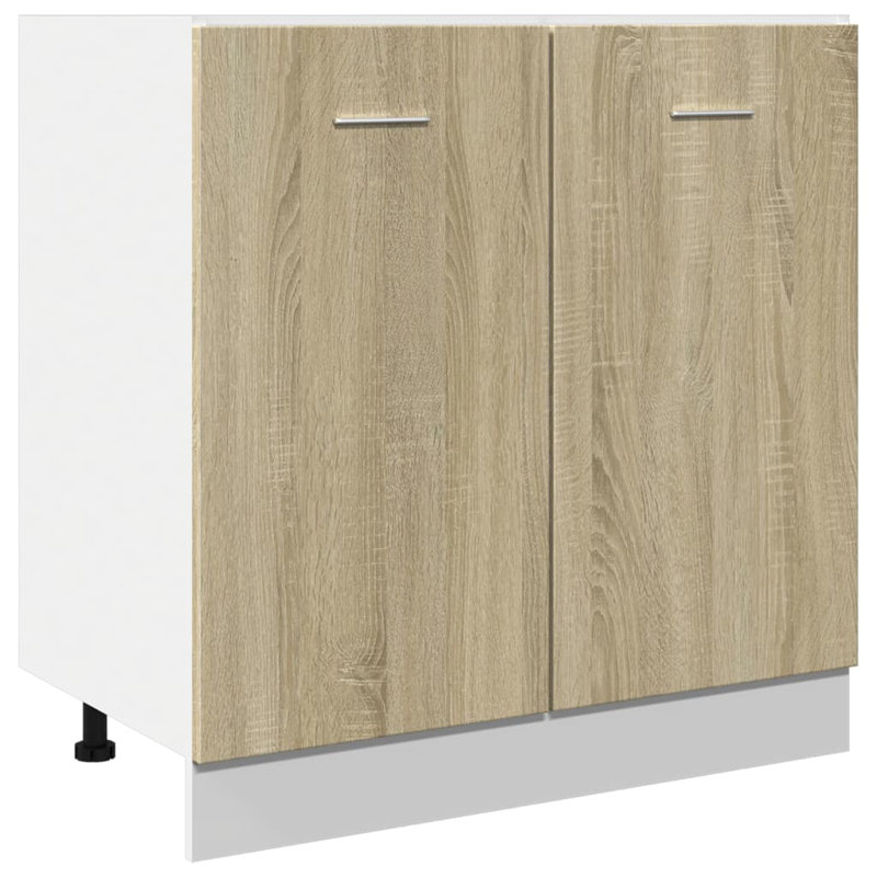 Arnisa Sink Bottom Cabinet Lyon 80x46x81.5 cm Engineered Wood, Sonoma Oak