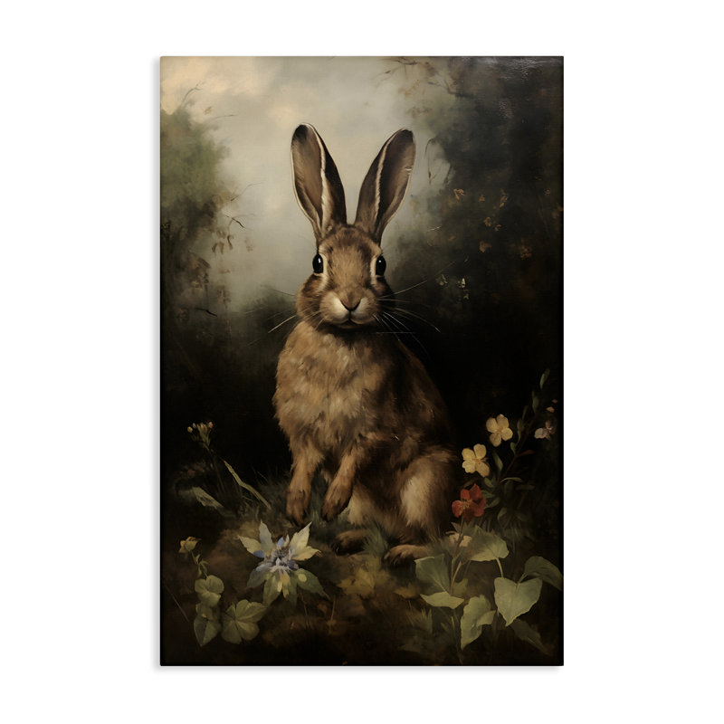 "Bunny in Nature", art mural sur toile par Petal Prints Design, H 30 po x l 20 po