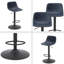 Ensemble de 2 tabourets de bar réglables, tabourets de bar pivotants de style Mid-Century, tabourets de bar industriels avec dossier et chaises de bar à hauteur de comptoir-943709473