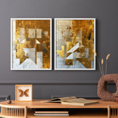 ABSTRACT Series XCVII - Impression encadrée de qualité supérieure - prête à être accrochée - aucun clou requis - aucun clou requis