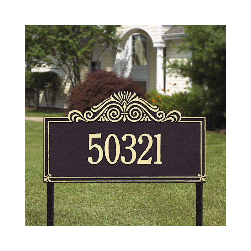 Villa Nova 1-Line Lawn Address Sign, Antique Copper, Yes