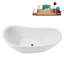Baignoire autoportante blanche lustrée 51 "avec drain interne Streamline