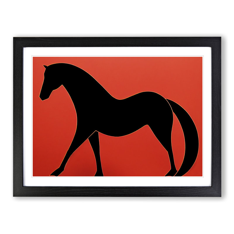 Magical Horse Abstract - Framed Print, Black, 46cm H x 64cm W x 2cm D