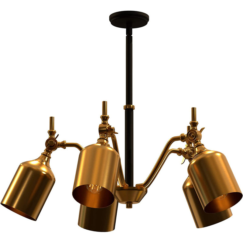 Lustre classique à 5 lumières avec abat-jour