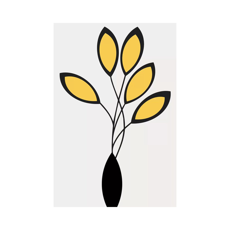 Cinco - Yellow by Kubistika - Print on Canvas, 152.4cm H x 101.6cm W x 3.81cm D, Wrapped Canvas