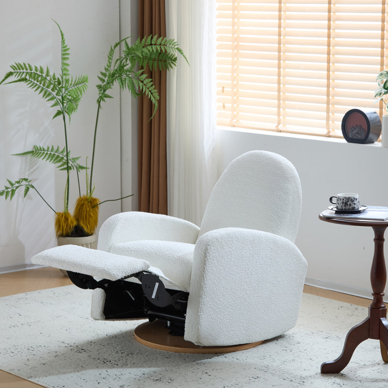 Midian Modern  Recliner Chair with 360° Swivel And Glider Base, Beige